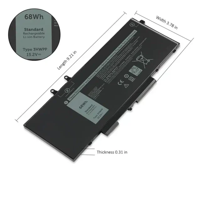 3HWPP Laptop Battery Replacement for Dell Latitude 5401 5410 5411 5501 5510 5511 Precision 3541 3551 inspiron 7706 2-in-1 inspiron 17 7500/7506 2-in-1 03HWPP 10X1J N2NLL 1VY7F 3YNXM 451-BCMN 3HWPP Laptop Battery Replacement for Dell Latitude 5401 5410 5411 5501 5510 5511 Precision 3541 3551 inspiron 7706 2-in-1 inspiron 17 7500/7506 2-in-1 03HWPP 10X1J N2NLL 1VY7F 3YNXM 451-BCMN
