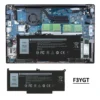 Dell デル Latitude 7280 7290 7380 7390 7480 7490 交換用3セル バッテリー F3YGT
